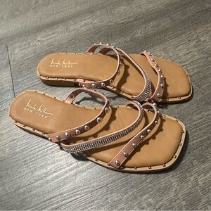 Nichole miller Tan Studded Sandals